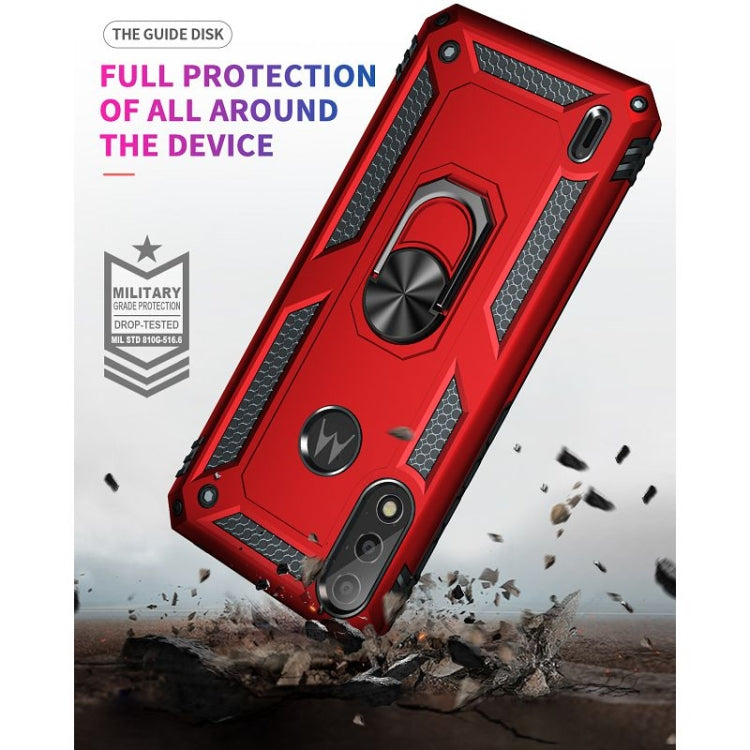 For Motorola Moto E7 Power (2021) Shockproof TPU + PC Protective Case with 360 Degree Rotating Holder(Red) - Motorola Cases by buy2fix | Online Shopping UK | buy2fix
