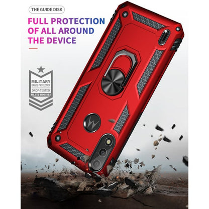 For Motorola Moto E7 Power (2021) Shockproof TPU + PC Protective Case with 360 Degree Rotating Holder(Red) - Motorola Cases by buy2fix | Online Shopping UK | buy2fix
