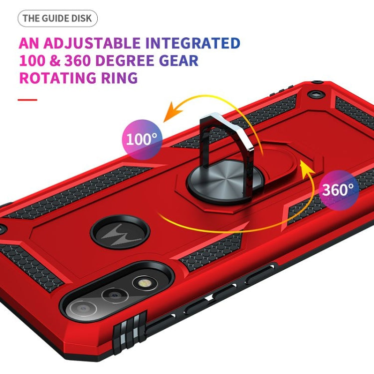 For Motorola Moto E7 Power (2021) Shockproof TPU + PC Protective Case with 360 Degree Rotating Holder(Red) - Motorola Cases by buy2fix | Online Shopping UK | buy2fix