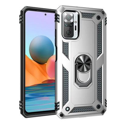 For Xiaomi Redmi Note 10 Pro / Note 10 Pro Max Shockproof TPU + PC Protective Case with 360 Degree Rotating Holder(Silver) by buy2fix
