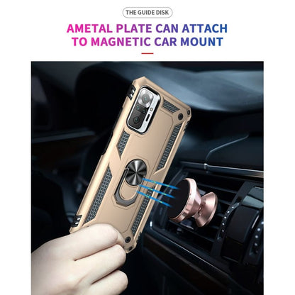 For Xiaomi Redmi Note 10 Pro / Note 10 Pro Max Shockproof TPU + PC Protective Case with 360 Degree Rotating Holder(Gold) by buy2fix