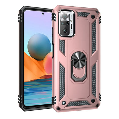 For Xiaomi Redmi Note 10 Pro / Note 10 Pro Max Shockproof TPU + PC Protective Case with 360 Degree Rotating Holder(Rose Gold) by buy2fix