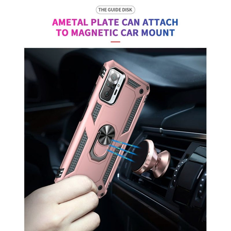 For Xiaomi Redmi Note 10 Pro / Note 10 Pro Max Shockproof TPU + PC Protective Case with 360 Degree Rotating Holder(Rose Gold) by buy2fix
