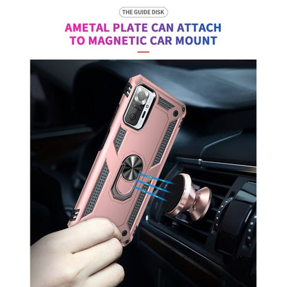 For Xiaomi Redmi Note 10 Pro / Note 10 Pro Max Shockproof TPU + PC Protective Case with 360 Degree Rotating Holder(Rose Gold) by buy2fix