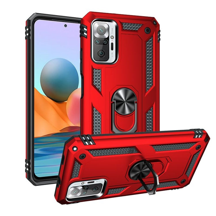 For Xiaomi Redmi Note 10 Pro / Note 10 Pro Max Shockproof TPU + PC Protective Case with 360 Degree Rotating Holder(Red) by buy2fix