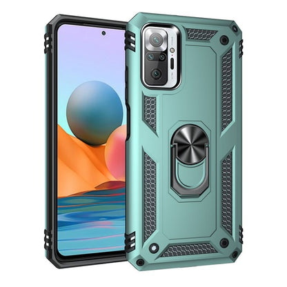 For Xiaomi Redmi Note 10 Pro / Note 10 Pro Max Shockproof TPU + PC Protective Case with 360 Degree Rotating Holder(Green) by buy2fix
