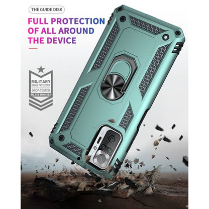 For Xiaomi Redmi Note 10 Pro / Note 10 Pro Max Shockproof TPU + PC Protective Case with 360 Degree Rotating Holder(Green) by buy2fix