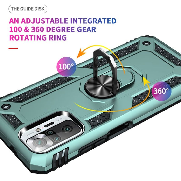 For Xiaomi Redmi Note 10 Pro / Note 10 Pro Max Shockproof TPU + PC Protective Case with 360 Degree Rotating Holder(Green) by buy2fix