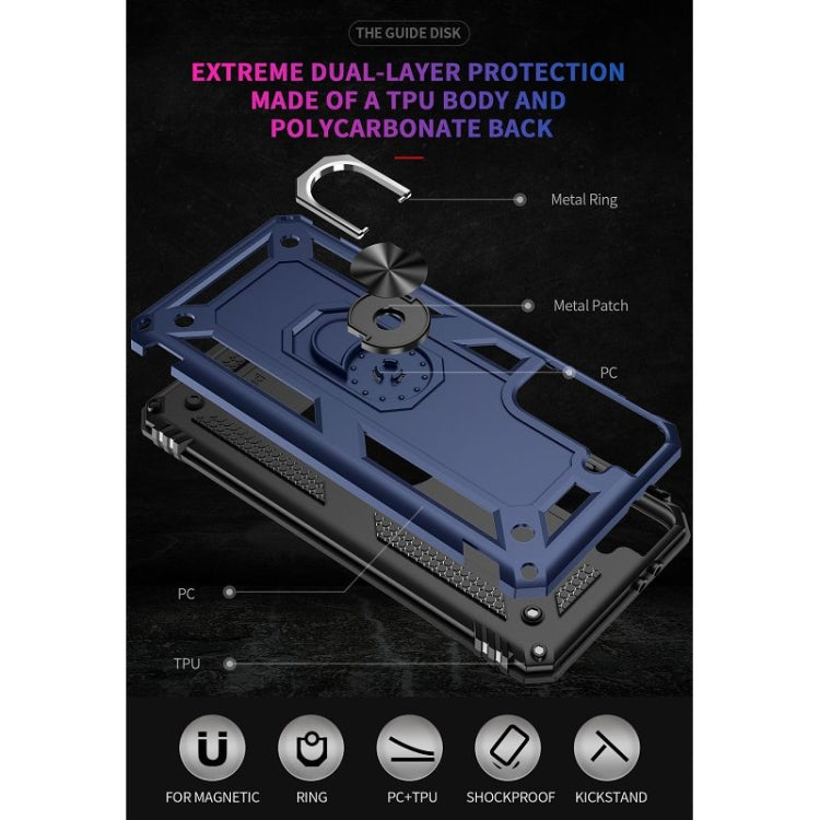 For Samsung Galaxy S21 FE Shockproof TPU + PC Protective Case with 360 Degree Rotating Holder(Blue) by buy2fix