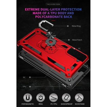 For Samsung Galaxy S21 FE Shockproof TPU + PC Protective Case with 360 Degree Rotating Holder(Red) by buy2fix