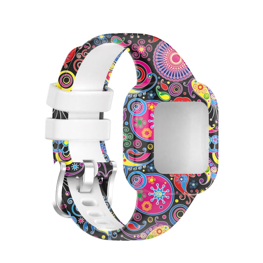 For Garmin Vivofit JR3 Silicone Printing Watch Band(Peacock) - Watch Bands by buy2fix | Online Shopping UK | buy2fix