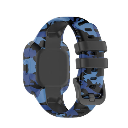 For Garmin Vivofit JR3 Silicone Printing Watch Band(Camouflage Blue) - Watch Bands by buy2fix | Online Shopping UK | buy2fix