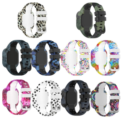 For Garmin Vivofit JR3 Silicone Printing Watch Band(Camouflage Blue) - Watch Bands by buy2fix | Online Shopping UK | buy2fix