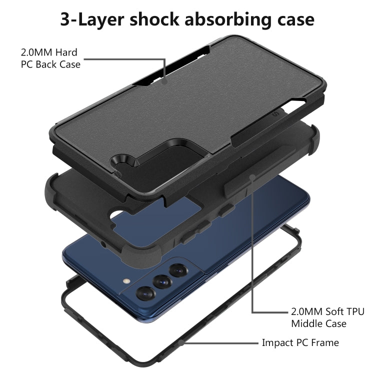 For Samsung Galaxy S21 FE TPU + PC Shockproof Protective Case(Black) by buy2fix