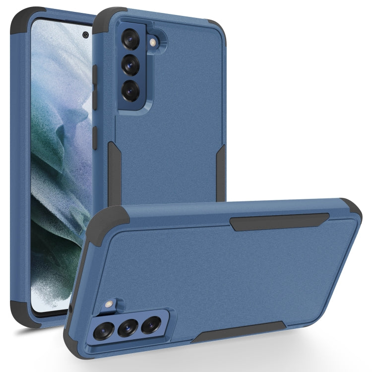 For Samsung Galaxy S21 FE TPU + PC Shockproof Protective Case(Royal Blue + Black) by buy2fix