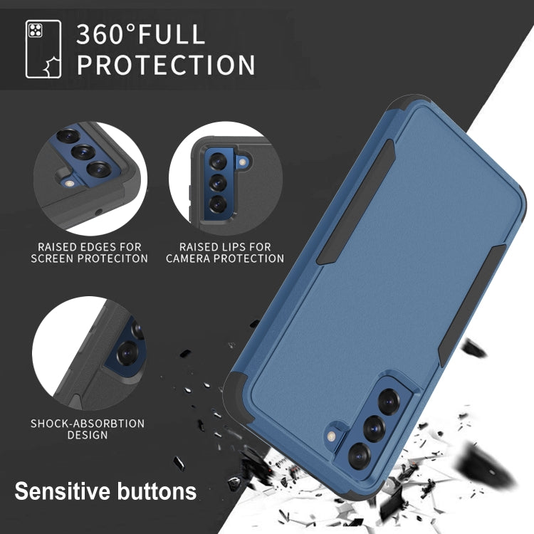 For Samsung Galaxy S21 FE TPU + PC Shockproof Protective Case(Royal Blue + Black) by buy2fix