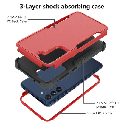 For Samsung Galaxy S21 FE TPU + PC Shockproof Protective Case(Red + Black) by buy2fix