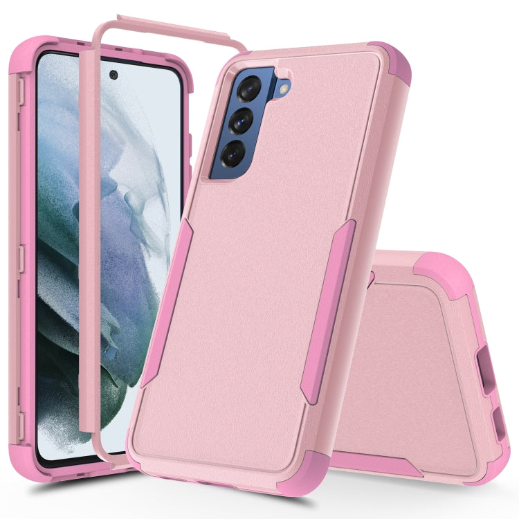 For Samsung Galaxy S21 FE TPU + PC Shockproof Protective Case(Pink) by buy2fix
