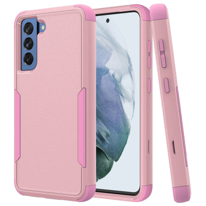 For Samsung Galaxy S21 FE TPU + PC Shockproof Protective Case(Pink) by buy2fix