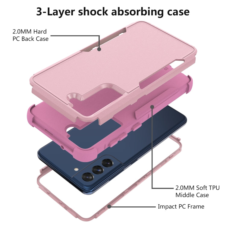 For Samsung Galaxy S21 FE TPU + PC Shockproof Protective Case(Pink) by buy2fix