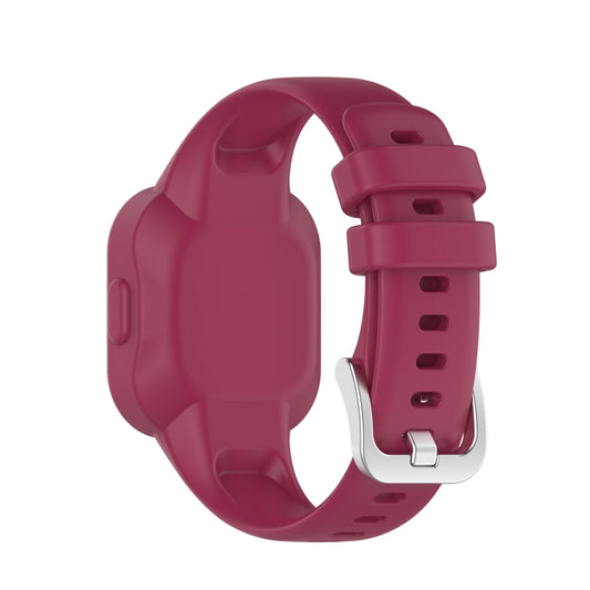 For Garmin Vivofit JR3 Silicone Pure Color Watch Band(Wine Red) - Watch Bands by buy2fix | Online Shopping UK | buy2fix
