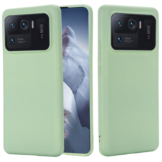 For Xiaomi Mi 11 Ultra Solid Color Liquid Silicone Dropproof Full Coverage Protective Case(Green) - Xiaomi Cases by buy2fix | Online Shopping UK | buy2fix