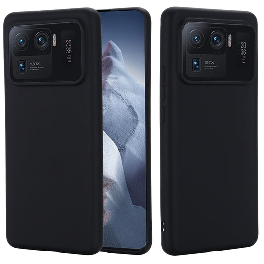 For Xiaomi Mi 11 Ultra Solid Color Liquid Silicone Dropproof Full Coverage Protective Case(Black) - Xiaomi Cases by buy2fix | Online Shopping UK | buy2fix