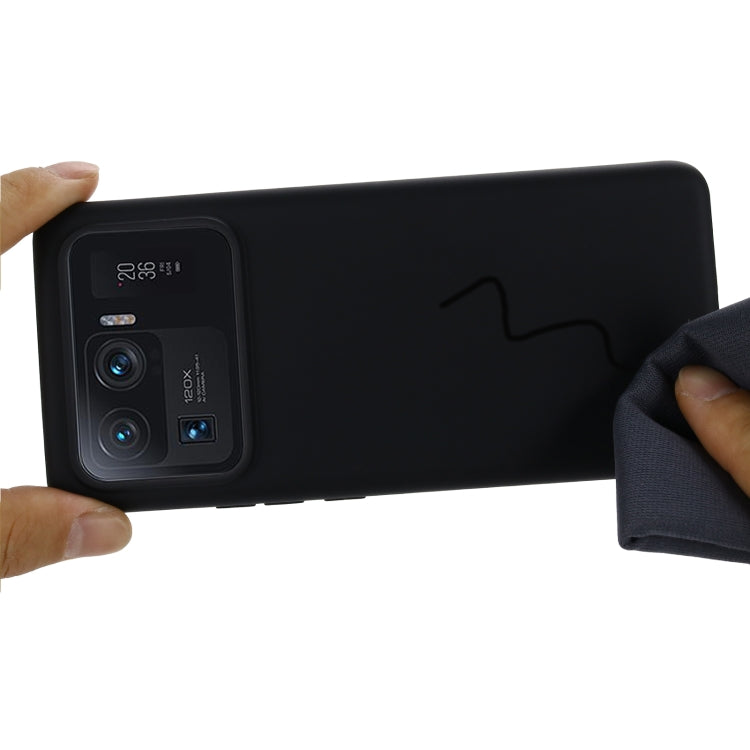 For Xiaomi Mi 11 Ultra Solid Color Liquid Silicone Dropproof Full Coverage Protective Case(Black) - Xiaomi Cases by buy2fix | Online Shopping UK | buy2fix