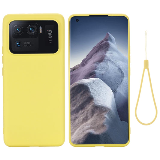 For Xiaomi Mi 11 Ultra Solid Color Liquid Silicone Dropproof Full Coverage Protective Case(Yellow) - Xiaomi Cases by buy2fix | Online Shopping UK | buy2fix
