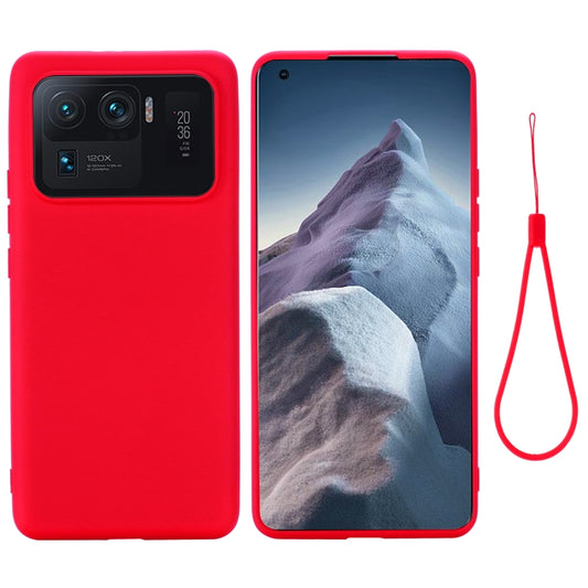For Xiaomi Mi 11 Ultra Solid Color Liquid Silicone Dropproof Full Coverage Protective Case(Red) - Xiaomi Cases by buy2fix | Online Shopping UK | buy2fix