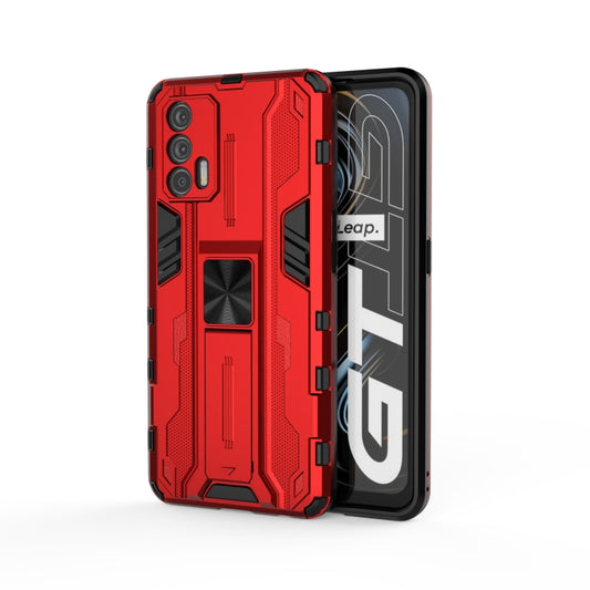 For OPPO Realme GT Supersonic PC + TPU Shock-proof Protective Case with Holder(Red) - Realme Cases by buy2fix | Online Shopping UK | buy2fix