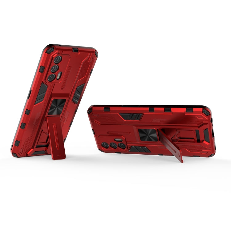 For OPPO Realme GT Supersonic PC + TPU Shock-proof Protective Case with Holder(Red) - Realme Cases by buy2fix | Online Shopping UK | buy2fix