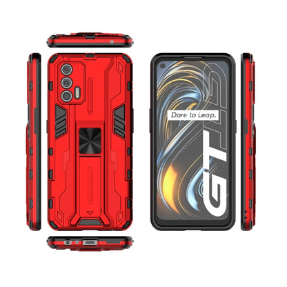 For OPPO Realme GT Supersonic PC + TPU Shock-proof Protective Case with Holder(Red) - Realme Cases by buy2fix | Online Shopping UK | buy2fix