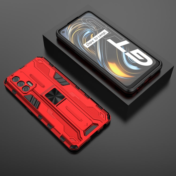 For OPPO Realme GT Supersonic PC + TPU Shock-proof Protective Case with Holder(Red) - Realme Cases by buy2fix | Online Shopping UK | buy2fix
