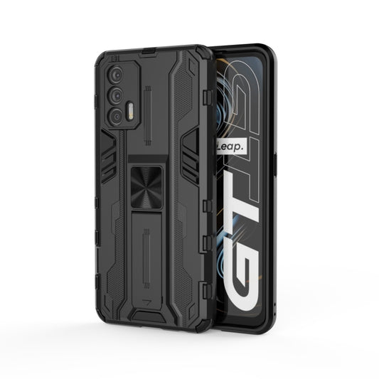 For OPPO Realme GT Supersonic PC + TPU Shock-proof Protective Case with Holder(Black) - Realme Cases by buy2fix | Online Shopping UK | buy2fix