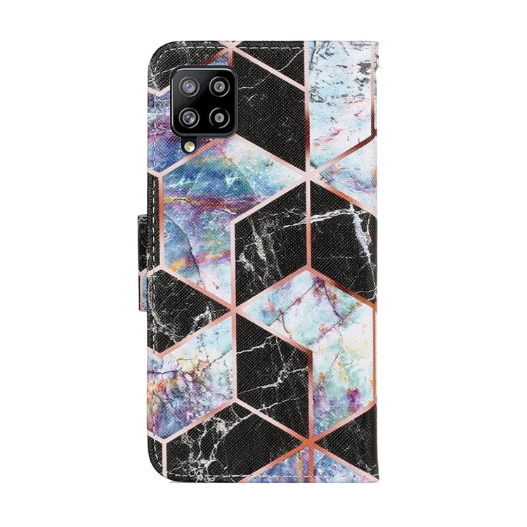 For Samsung Galaxy A22 4G Coloured Drawing Pattern Horizontal Flip PU Leather Case with Holder & Card Slots & Wallet & Lanyard(Black Marble) by buy2fix