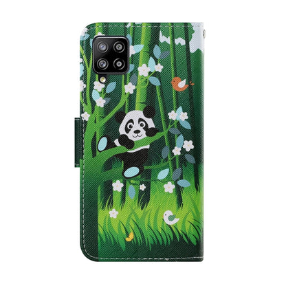 For Samsung Galaxy A22 4G Coloured Drawing Pattern Horizontal Flip PU Leather Case with Holder & Card Slots & Wallet & Lanyard(Panda) by buy2fix