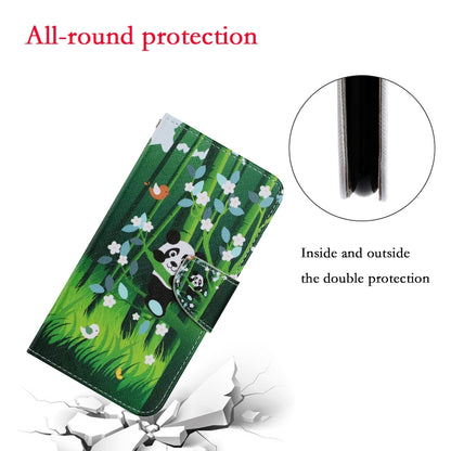 For Samsung Galaxy A22 4G Coloured Drawing Pattern Horizontal Flip PU Leather Case with Holder & Card Slots & Wallet & Lanyard(Panda) by buy2fix