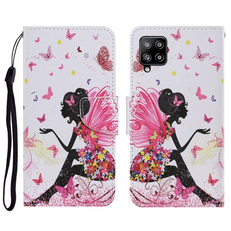 For Samsung Galaxy A22 4G Coloured Drawing Pattern Horizontal Flip PU Leather Case with Holder & Card Slots & Wallet & Lanyard(Dancing Girl) by buy2fix