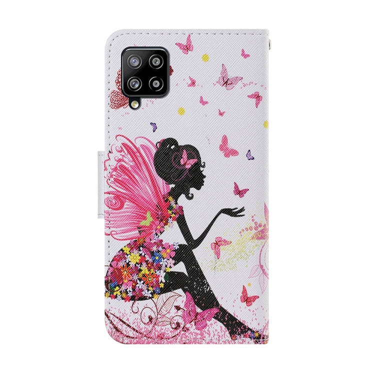 For Samsung Galaxy A22 4G Coloured Drawing Pattern Horizontal Flip PU Leather Case with Holder & Card Slots & Wallet & Lanyard(Dancing Girl) by buy2fix