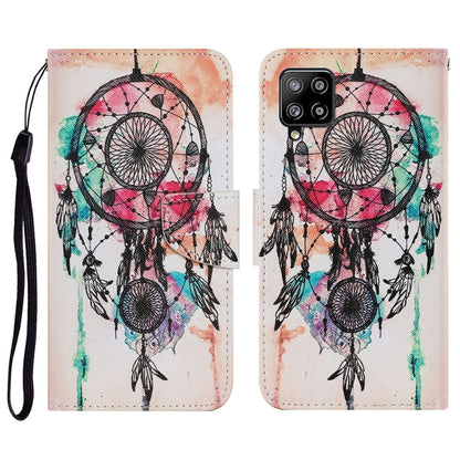 For Samsung Galaxy A22 4G Coloured Drawing Pattern Horizontal Flip PU Leather Case with Holder & Card Slots & Wallet & Lanyard(Wind Chimes) by buy2fix