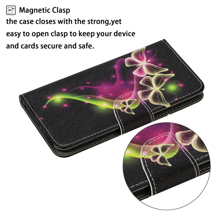 For Samsung Galaxy S21 FE Coloured Drawing Pattern Horizontal Flip PU Leather Case with Holder & Card Slots & Wallet & Lanyard(Couple Butterfly) by buy2fix