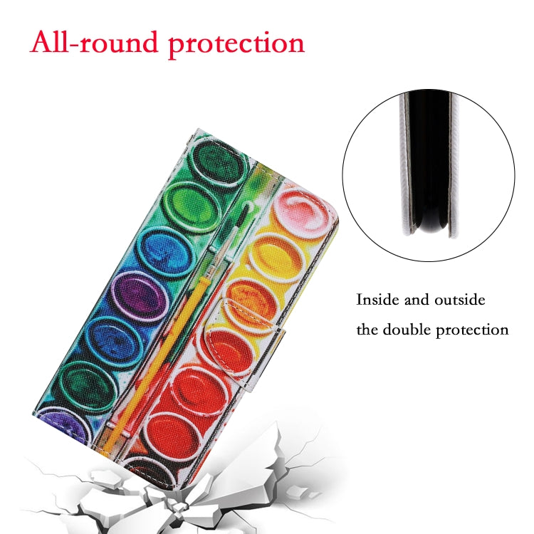 For Samsung Galaxy S21 FE Coloured Drawing Pattern Horizontal Flip PU Leather Case with Holder & Card Slots & Wallet & Lanyard(Eye Shadow) by buy2fix