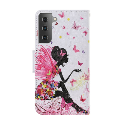 For Samsung Galaxy S21 FE Coloured Drawing Pattern Horizontal Flip PU Leather Case with Holder & Card Slots & Wallet & Lanyard(Dancing Girl) by buy2fix