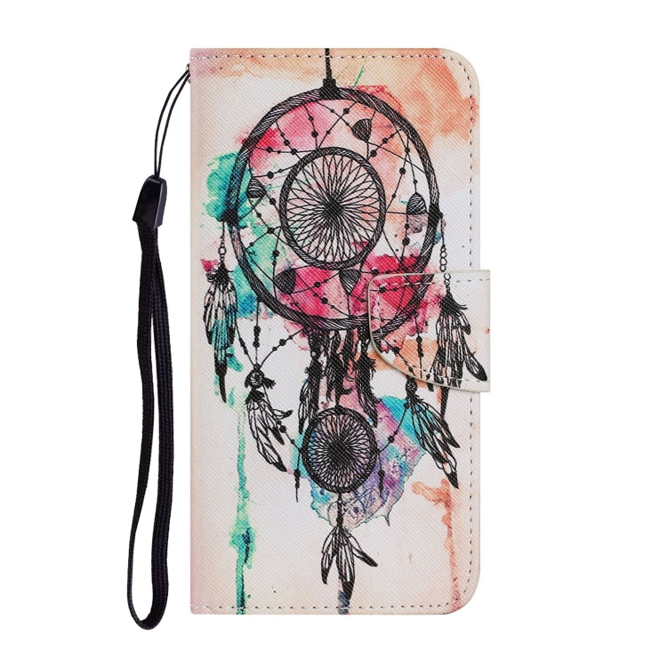 For Samsung Galaxy S21 FE Coloured Drawing Pattern Horizontal Flip PU Leather Case with Holder & Card Slots & Wallet & Lanyard(Wind Chimes) by buy2fix