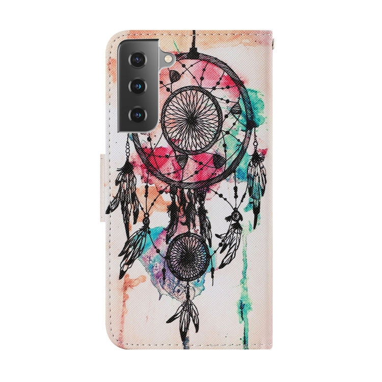 For Samsung Galaxy S21 FE Coloured Drawing Pattern Horizontal Flip PU Leather Case with Holder & Card Slots & Wallet & Lanyard(Wind Chimes) by buy2fix