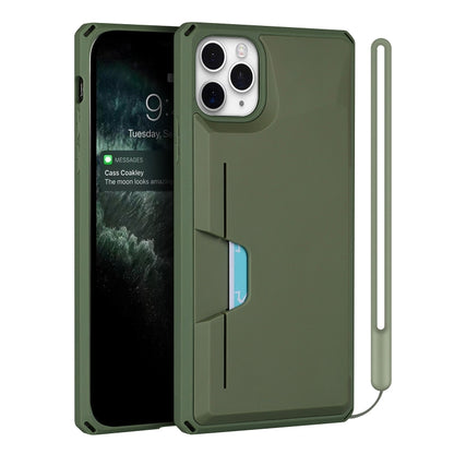 For iPhone 11 Pro Max Armor Shockproof TPU + PC Hard Case with Card Slot Holder (Green) - iPhone 11 Pro Max Cases by buy2fix | Online Shopping UK | buy2fix