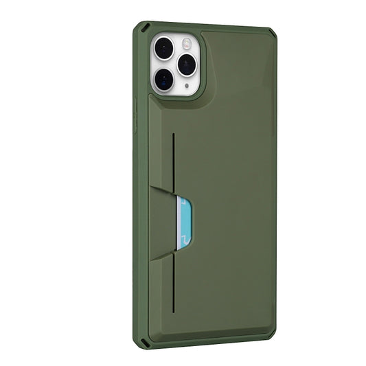 For iPhone 11 Pro Max Armor Shockproof TPU + PC Hard Case with Card Slot Holder (Green) - iPhone 11 Pro Max Cases by buy2fix | Online Shopping UK | buy2fix
