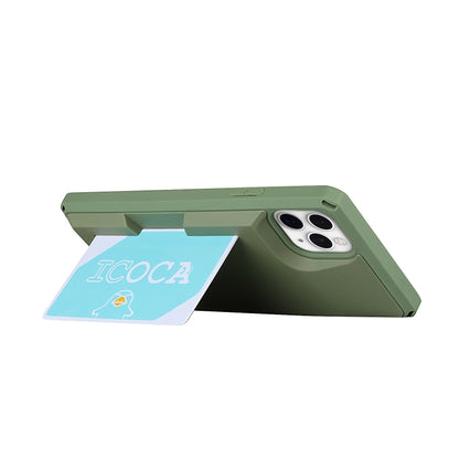 For iPhone 11 Pro Max Armor Shockproof TPU + PC Hard Case with Card Slot Holder (Green) - iPhone 11 Pro Max Cases by buy2fix | Online Shopping UK | buy2fix