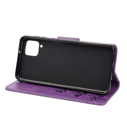 For Samsung Galaxy A12 5G Butterflies Embossing Horizontal Flip Leather Case with Holder & Card Slots & Wallet(Purple) by buy2fix